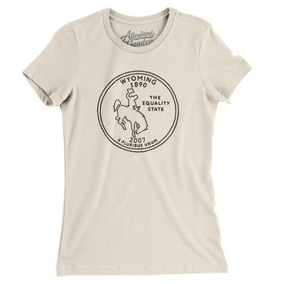 Wyoming State Quarter Women's T-Shirt-Natural-Allegiant Goods Co. Vintage Sports Apparel