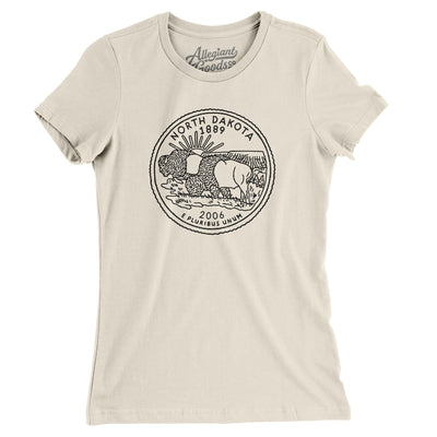 North Dakota State Quarter Women's T-Shirt-Natural-Allegiant Goods Co. Vintage Sports Apparel