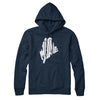 Maine State Shape Text Hoodie-Navy Blue-Allegiant Goods Co. Vintage Sports Apparel