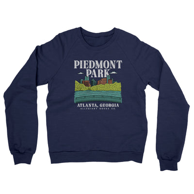 Piedmont Park Midweight French Terry Crewneck Sweatshirt-Navy-Allegiant Goods Co. Vintage Sports Apparel