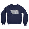 Montana State Shape Text Midweight French Terry Crewneck Sweatshirt-Navy-Allegiant Goods Co. Vintage Sports Apparel