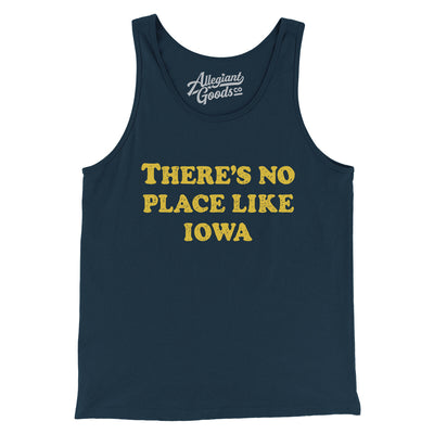 There's No Place Like Iowa Men/Unisex Tank Top-Navy-Allegiant Goods Co. Vintage Sports Apparel