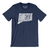 Connecticut State Shape Text Men/Unisex T-Shirt-Navy-Allegiant Goods Co. Vintage Sports Apparel
