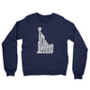 Idaho State Shape Text Midweight French Terry Crewneck Sweatshirt-Navy-Allegiant Goods Co. Vintage Sports Apparel