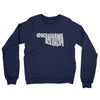 Oklahoma State Shape Text Midweight French Terry Crewneck Sweatshirt-Navy-Allegiant Goods Co. Vintage Sports Apparel