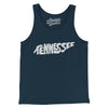 Tennessee State Shape Text Men/Unisex Tank Top-Navy-Allegiant Goods Co. Vintage Sports Apparel
