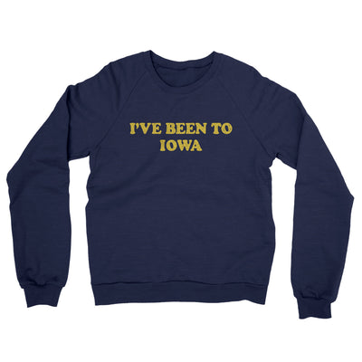 I've Been To Iowa Midweight French Terry Crewneck Sweatshirt-Navy-Allegiant Goods Co. Vintage Sports Apparel