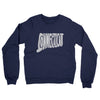 Connecticut State Shape Text Midweight French Terry Crewneck Sweatshirt-Navy-Allegiant Goods Co. Vintage Sports Apparel