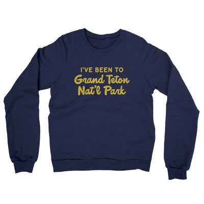 I've Been To Grand Teton National Park Midweight French Terry Crewneck Sweatshirt-Navy-Allegiant Goods Co. Vintage Sports Apparel