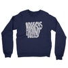 Arkansas State Shape Text Midweight French Terry Crewneck Sweatshirt-Navy-Allegiant Goods Co. Vintage Sports Apparel