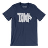 Iowa State Shape Text Men/Unisex T-Shirt-Navy-Allegiant Goods Co. Vintage Sports Apparel