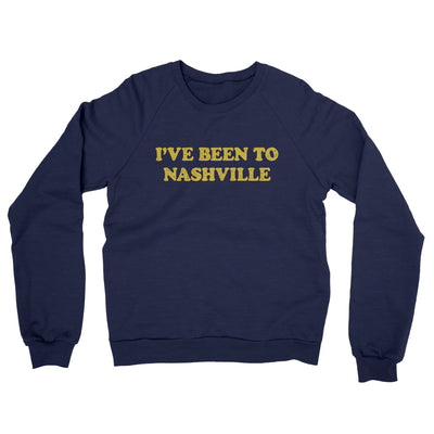 I've Been To Nashville Midweight French Terry Crewneck Sweatshirt-Navy-Allegiant Goods Co. Vintage Sports Apparel