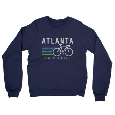 Atlanta Cycling Midweight French Terry Crewneck Sweatshirt-Navy-Allegiant Goods Co. Vintage Sports Apparel