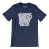 Arkansas State Shape Text Men/Unisex T-Shirt-Navy-Allegiant Goods Co. Vintage Sports Apparel