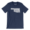 Oklahoma State Shape Text Men/Unisex T-Shirt-Navy-Allegiant Goods Co. Vintage Sports Apparel