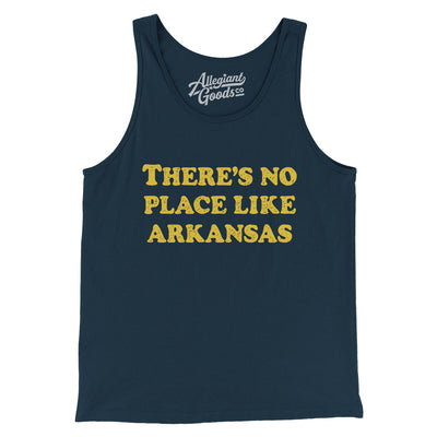 There's No Place Like Arkansas Men/Unisex Tank Top-Navy-Allegiant Goods Co. Vintage Sports Apparel