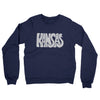 Kansas State Shape Text Midweight French Terry Crewneck Sweatshirt-Navy-Allegiant Goods Co. Vintage Sports Apparel