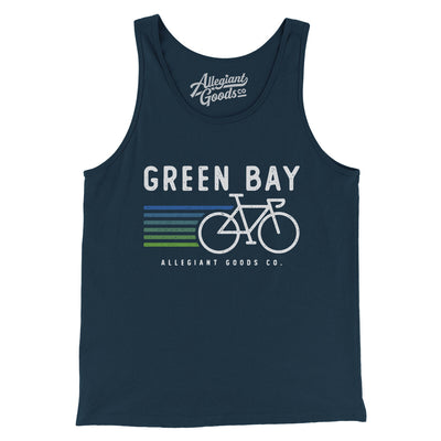 Green Bay Cycling Men/Unisex Tank Top-Navy-Allegiant Goods Co. Vintage Sports Apparel