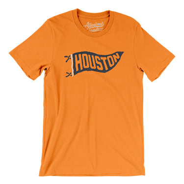 Houston Pennant Men/Unisex T-Shirt-Orange-Allegiant Goods Co. Vintage Sports Apparel