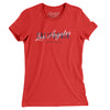Los Angeles Overprint Women's T-Shirt-Red-Allegiant Goods Co. Vintage Sports Apparel