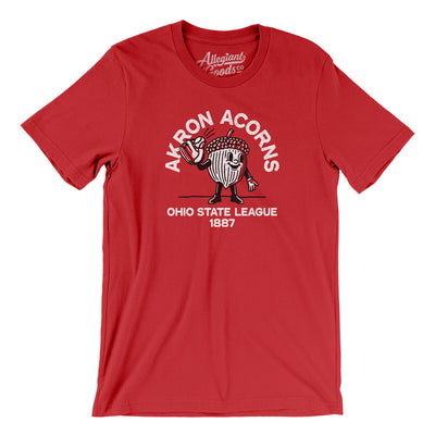 Akron Acorns Baseball Men/Unisex T-Shirt-Red-Allegiant Goods Co. Vintage Sports Apparel