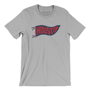 Houston Pennant Men/Unisex T-Shirt-Silver-Allegiant Goods Co. Vintage Sports Apparel