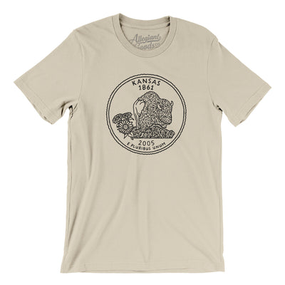 Kansas State Quarter Men/Unisex T-Shirt-Soft Cream-Allegiant Goods Co. Vintage Sports Apparel
