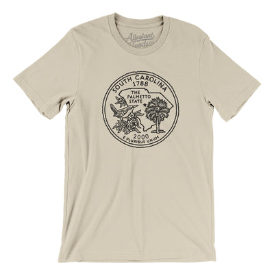 South Carolina State Quarter Men/Unisex T-Shirt-Soft Cream-Allegiant Goods Co. Vintage Sports Apparel