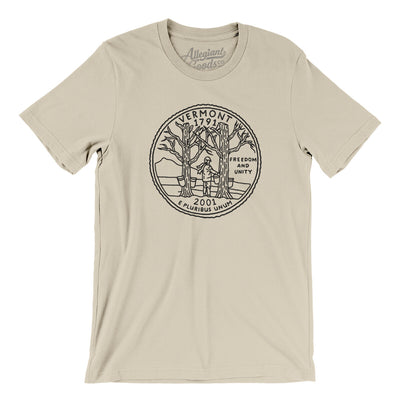 Vermont State Quarter Men/Unisex T-Shirt-Soft Cream-Allegiant Goods Co. Vintage Sports Apparel