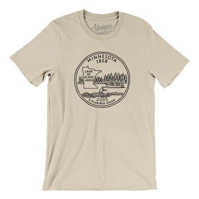 Minnesota State Quarter Men/Unisex T-Shirt-Soft Cream-Allegiant Goods Co. Vintage Sports Apparel