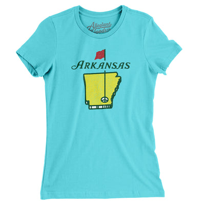 Arkansas Golf Women's T-Shirt-Tahiti Blue-Allegiant Goods Co. Vintage Sports Apparel