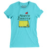 North Dakota Golf Women's T-Shirt-Tahiti Blue-Allegiant Goods Co. Vintage Sports Apparel