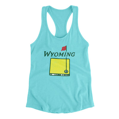 Wyoming Golf Women's Racerback Tank-Tahiti Blue-Allegiant Goods Co. Vintage Sports Apparel