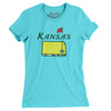 Kansas Golf Women's T-Shirt-Tahiti Blue-Allegiant Goods Co. Vintage Sports Apparel