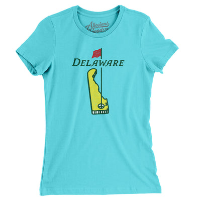 Delaware Golf Women's T-Shirt-Tahiti Blue-Allegiant Goods Co. Vintage Sports Apparel