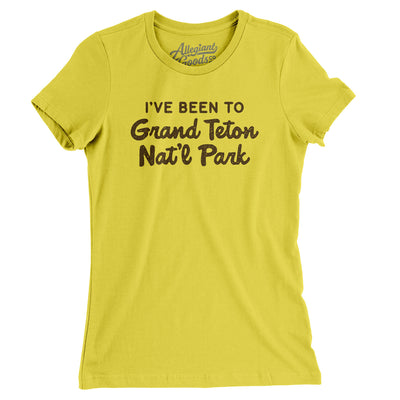 I've Been To Grand Teton National Park Women's T-Shirt-Vibrant Yellow-Allegiant Goods Co. Vintage Sports Apparel