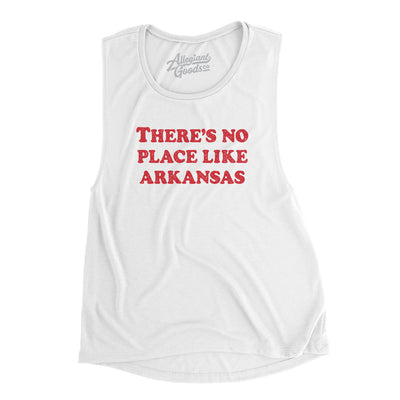 There's No Place Like Arkansas Women's Flowey Scoopneck Muscle Tank-White-Allegiant Goods Co. Vintage Sports Apparel