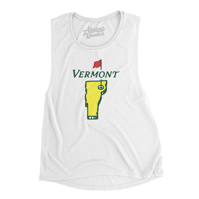 Vermont Golf Women's Flowey Scoopneck Muscle Tank-White-Allegiant Goods Co. Vintage Sports Apparel