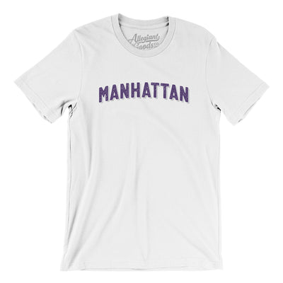Manhattan Varsity Men/Unisex T-Shirt-White-Allegiant Goods Co. Vintage Sports Apparel