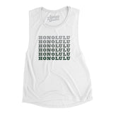 Honolulu Repeat Women's Flowey Scoopneck Muscle Tank-White-Allegiant Goods Co. Vintage Sports Apparel
