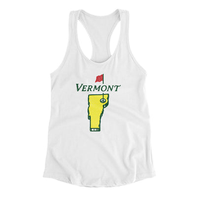 Vermont Golf Women's Racerback Tank-White-Allegiant Goods Co. Vintage Sports Apparel