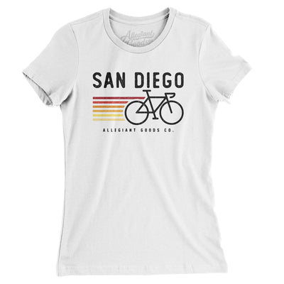 San Diego Cycling Women's T-Shirt-White-Allegiant Goods Co. Vintage Sports Apparel
