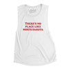 There's No Place Like North Dakota Women's Flowey Scoopneck Muscle Tank-White-Allegiant Goods Co. Vintage Sports Apparel
