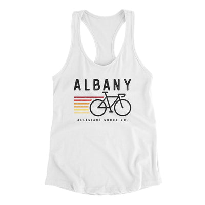 Albany Cycling Women's Racerback Tank-White-Allegiant Goods Co. Vintage Sports Apparel