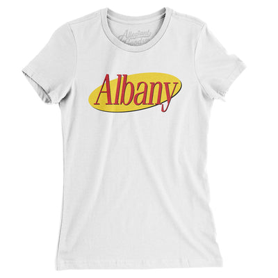 Albany Seinfeld Women's T-Shirt-White-Allegiant Goods Co. Vintage Sports Apparel