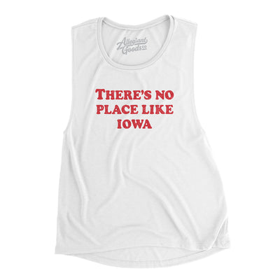 There's No Place Like Iowa Women's Flowey Scoopneck Muscle Tank-White-Allegiant Goods Co. Vintage Sports Apparel
