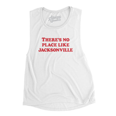 There's No Place Like Jacksonville Women's Flowey Scoopneck Muscle Tank-White-Allegiant Goods Co. Vintage Sports Apparel