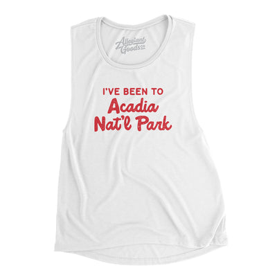 I've Been To Acadia National Park Women's Flowey Scoopneck Muscle Tank-White-Allegiant Goods Co. Vintage Sports Apparel