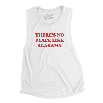 There's No Place Like Alabama Women's Flowey Scoopneck Muscle Tank-White-Allegiant Goods Co. Vintage Sports Apparel