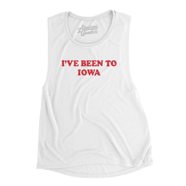 I've Been To Iowa Women's Flowey Scoopneck Muscle Tank-White-Allegiant Goods Co. Vintage Sports Apparel